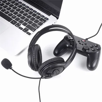 USB Gaming Headset регулируеми опънат компютърни слушалки с микрофон Music Gamer слушалки за преносими КОМПЮТРИ Office Skype