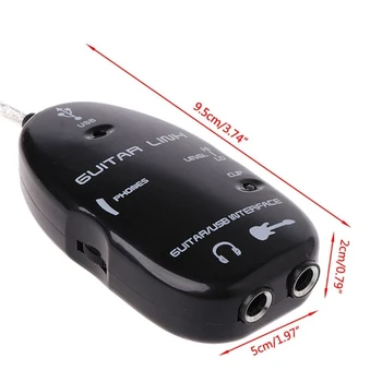 USB китара кабел записывающий адаптер аудио плейър карта ефекти интерфейс за връзка кабел звукосниматель китара