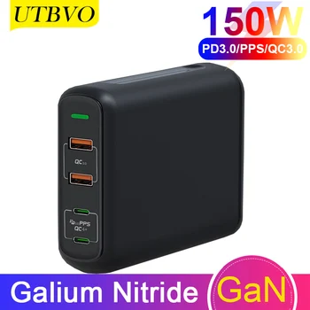 UTBVO GAN USB-C PD (Type-C) адаптер за захранване 100 W 150 W PD3. 0 бързо зареждане зарядно устройство за MacBook Pro DELL XPS Lenovo, HP, Acer лаптоп
