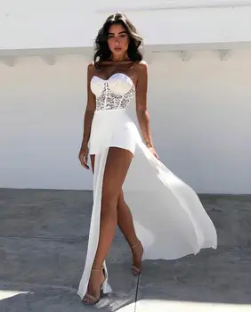 VC ALL 2020 New Chic Elegant Net-Мрежа, украсена с дантела дизайн секси сутиен без презрамки Celebrity Party бандажное рокля