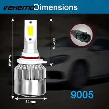 Vehemo 9005/HB3/H10 6000K Универсален супер ярък предния фенер осветление, монтаж на колата стайлинг led фарове за мъгла смяна на