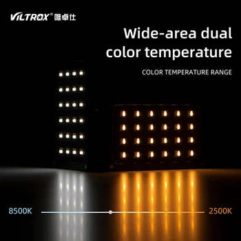 Viltrox RB08 Bi-color 2500K-8500K Mini Video LED Light преносим заполняющий светлина вградена батерия за студио за снимане на камерата на телефона