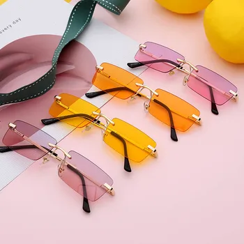 Vintage Small Square Frame слънчеви очила Жени 2020 новата луксозна марка на правоъгълник мода наклон слънчеви очила ретро нюанси UV400