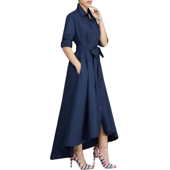 Vintage Ленти Shirt Dress Women Есен 2020 Секси V Образно Деколте Long Party Dress Casual Plus Size Slim Office Ball Dress Maxi Dresses