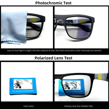 VIVIBEE Driving Хамелеон слънчеви очила фотохромичните мъжете променят цвета поляризованная квадратна матирана рамка мъжки слънчеви очила за Спорт на открито