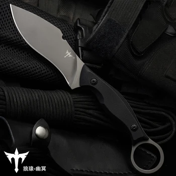 Voltron Outdoor tactical straight knife, self-defense military wilderness survival special forces sharp преносим нож