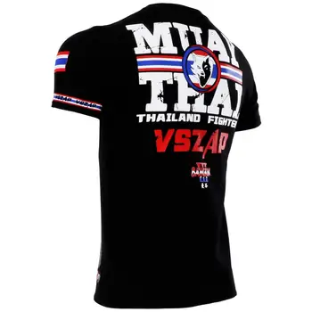 VSZAP Muay Thai Short sleeve fight тениска combat biana fitness half sleeve training suit Jiu-jitsu MMA sport running man