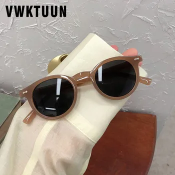 VWKTUUN кръгли слънчеви очила жена бонбони цвят слънчеви очила цветни реколта шофиране шофиране очила женски открит очила INS мода