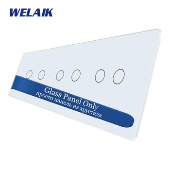 WELAIK-1 Brand 3 Frame EU 2Gang+2Gang+2Gang European standard Crystal Glass Panel Only Not Touch Switch A39222W1