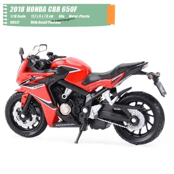 WELLY 1/18 Scale Motorbike Model Toys 2018 HONDA CBR 650F Diecast Metal Motorcycle Model Toy For Gift,Kids,Collection