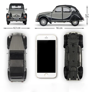 WELLY 1:24 Scale Metal Classic Model Car CITROEN 2CV 6 Charleston Diecast Toy Car Alloy Cars Toys For Children Gifts Collection