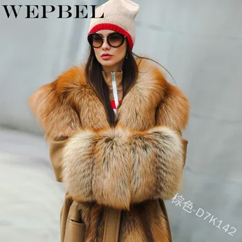 WEPBEL зимно палто дамско палто от изкуствена кожа корейското палто с качулка, имитация на норковых коса дълга яке Свободна дебела топло яке от изкуствена кожа