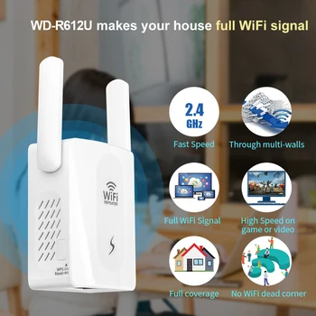 Wi-Fi ретранслатор на 300 м усилвател на вашата безжична мрежа Wi-Fi удължител рутер Power-Удължител 2 антена с усилвател на сигнала