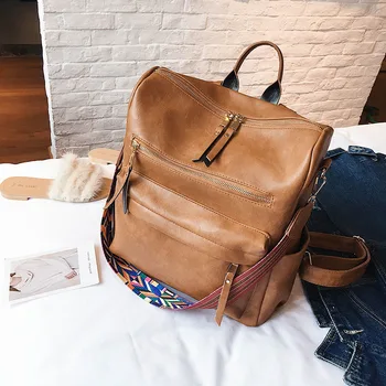 Women Anti Theft Backpack Designer College Solid Lock Пу Пу Pink Casual School Bag For Teenagers Mochila Notebook Bookbags