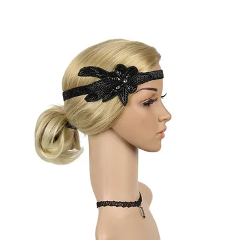 Women ' s hair accessories scrunchie headband превръзка на главата capitium gumki do wlosow Пайета Beaded prom Party Headpiece #4