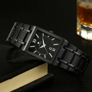 WWOOR Men Watch Top Luxury Brand спортни часовници Мъжки кварцов часовник мъжки часовник Relogio Masculino WR8858-черен
