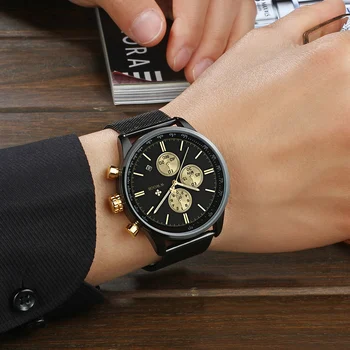 WWOOR Top Luxury мъжки часовник златен Кварцов хронограф ултратънък стомана каишка спортни водоустойчив часовник Men relogio masculino
