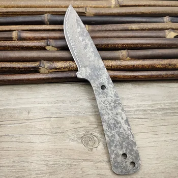 X-11DP неразделна кила Дамасская стомана наточи Сам острието на ножа да прави САМ част фиксирано острие открит къмпинг ловен нож billet