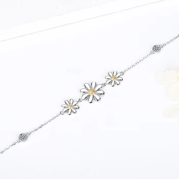 Xiaojing сребро 925 сладки цветя свеж летен малка Маргаритка гривна направи си Сам Дизайн на гривна бижута за жени, подарък безплатен кораб