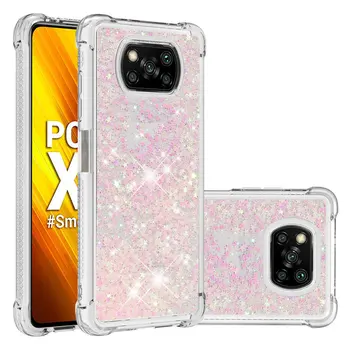 Xiaomi Poco X3 NFC Case модерен блясък течен зыбучий пясък телефон Case за Xiaomi Poco X3 NFC мека силиконова защита на задните капачки