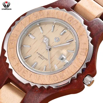 XINBOQIN кварцови часовници мъжки специален дизайн на дървени часовници мода прости ежедневни водоустойчив мъжки дървени часовници 6601