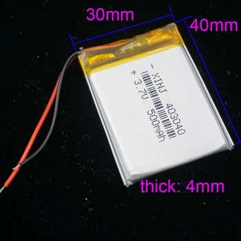 XINJ 3.7 V 500mAh Литиево lithium polymer battery lipo cell 403040 For Game player GPS MP4, E-book driving recorder Camera LED lighting