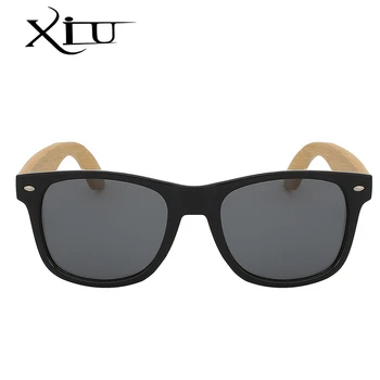 XIU поляризирани ретро бамбукови слънчеви очила на Жените и мъжете огледално дървени рамки слънчеви очила анти-UV Drop Shipping Oculos търговия на Едро