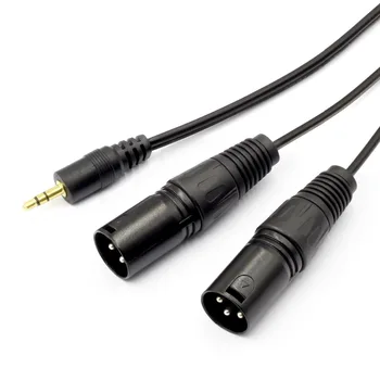 XLR кабел с 3,5 мм конектор мъжки двоен XLR мъжки сплитер пач-кабели за микрофони, високоговорители, звукови конзола усилвател не е балансиран