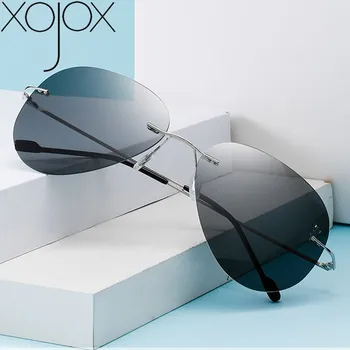 XojoX мъжете реколта поляризирани слънчеви очила с UV-защита на слънчеви очила мъжки пилот рама от неръждаема стомана шофиране очила на открито