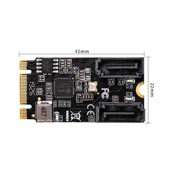 XT-XINTE 2 Port SATA III 6 gb/s, M. 2 21x41mm M Key and B Key Controller Adapter Card SATA 6G Internal