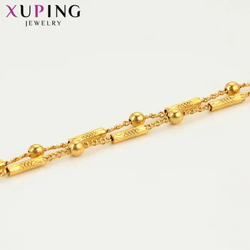 Xuping Elegant Romantic Necklace Pure Gold Color Plated Long Necklace for Women and Man Chain Jewelry Party Gifts 45673