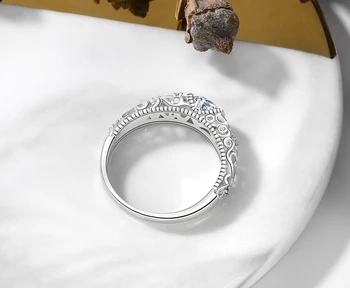 YANHUI мода Реколта Тотем барок Pattern пръстен от сребро 925 бижута от 1 карата цирконий пръстени за жени, мъже подарък с високо качество R041