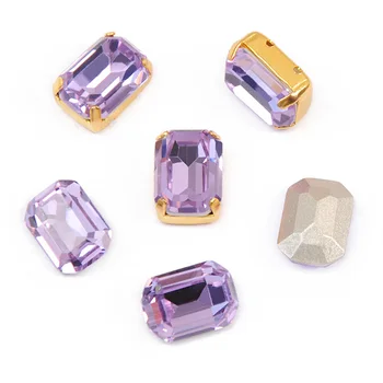 YANRUO 4610 осмоъгълник K9 Crystal чар лилаво зашити камъни, аксесоари за дрехи средно с кристали нокти Crystal камъни за Cl