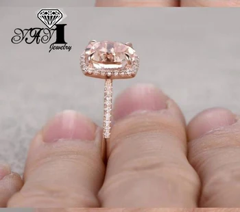 YaYI Бижута Мода Принцеса Cut 6.3 CT Бял Циркон жълто злато изпълнен с цвят на годежни пръстени ангажимент сърцето пръстени парти пръстен