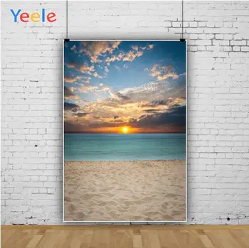 Yeele небето залеза Облаци морето плаж лятна почивка снимки, фонове индивидуални фотографски фонове за фото студио