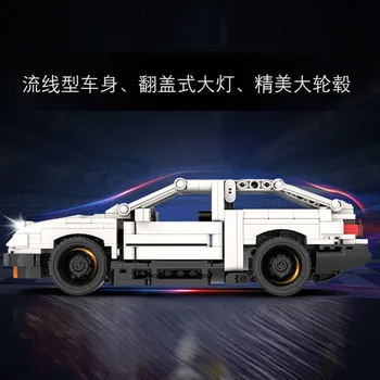 Yeshin Техника Car Истински Authorization Creator MOC Car Initial D Toyota AE86 Cartoon Motor Building Block Brick съвместима играчка