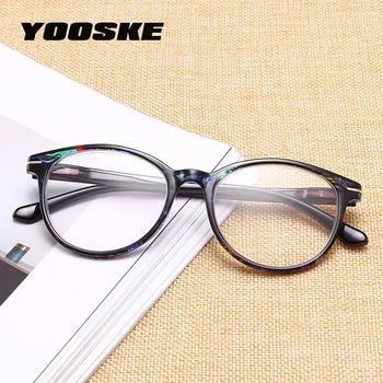 YOOSKE модни кръгли очила за четене прозрачни дамски нечупливи очила с прозрачни лещи висококачествени предписани очила