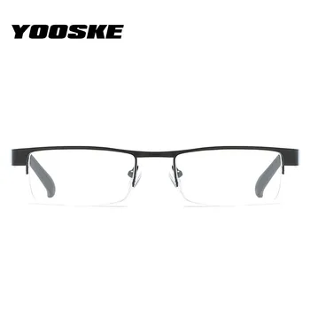 YOOSKE сплав бизнес очила за четене на Мъже, Жени мода половината от рамката на рецепта за очила степента на далекогледство +1.0 2.0 3.0 3.5 4.0