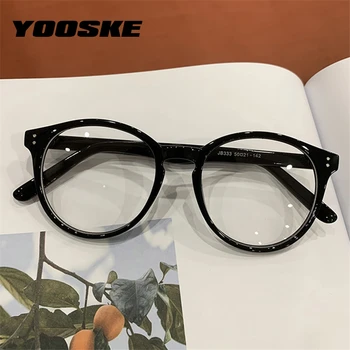 YOOSKE старомодни Кръгли очила рамки за очила на жените и мъжете оптични прозрачни рамки за очила Vintage Brand Designer прозрачни очила