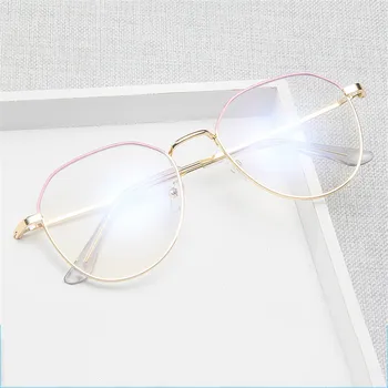 Yoovos 2021 слънчеви очила рамка ретро дамски слънчеви очила рамка кръгли Okulary марка дизайнерски очила синя светлина огледало Gafas de Mujer