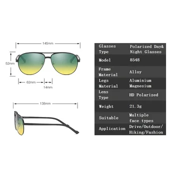 YSO мъжки слънчеви очила polarized UV400 алуминий, магнезий frame HD обектив за нощно виждане шофиране очила пилот аксесоари за мъже 8548