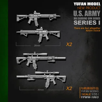 Yufan Model Original 1/35 m4 Rifle-1 Model Kit Resin 2-3CM Soldier accessories Yfww-1863