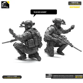 Yufan Модел 1/35 Figure Model Kit U. s. Seals Resin Soldier Unmounted Loo-11