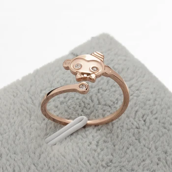 YUNRUO класически със сребърно покритие rose gold Crystal маймуни пръстени никога не изчезват от титанов стомана фина жена мъж бижута подарък Безплатна доставка
