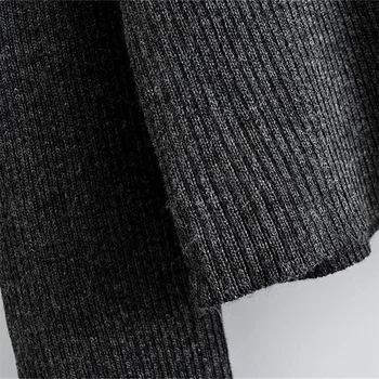 Za жените нов однобортный ревера с дълъг ръкав край къса плетене палто тънък плета жилетка пуловер в началото на пролетта 2020