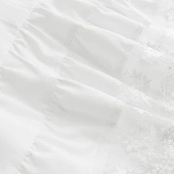 ZANZEA 2021 елегантен женски годишният сарафан дантела мозайка рокля Flare ръкав Midi Vestidos женски ежедневни бяла риза Robe Femme