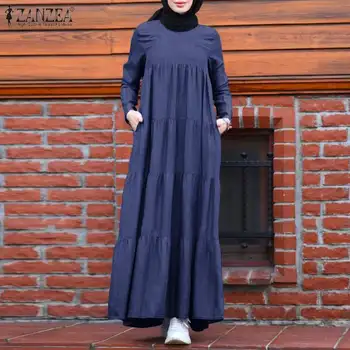 ZANZEA ретро помощ Мубарак мюсюлманска мода Дубай Абая Турция. → есента рокля кафтан кафтан Исляма облекло за жени, халат Femme