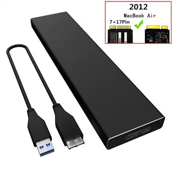 Zeadow външен твърд диск калъф за 2012 MacBook Air SSD, USB 3.0 To A1465 A1466 SSD адаптер корпус за MD223 MD224 MD231 M232