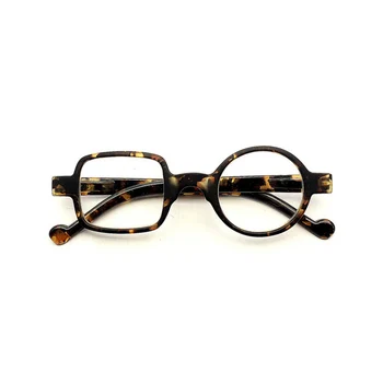 Zilead Ретро Леопард Асиметрични Кръгли И Квадратни Очила За Четене На Жените И Мъжете Очила За Старческо Далекогледство Очила За Възрастните Хора
