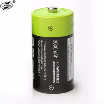 ZNTER 4 броя 1.5 V акумулаторна батерия-литиево-полимерна 3000mAh C размер на USB C тип литиево-йонна мощна батерия USB кабел за зареждане